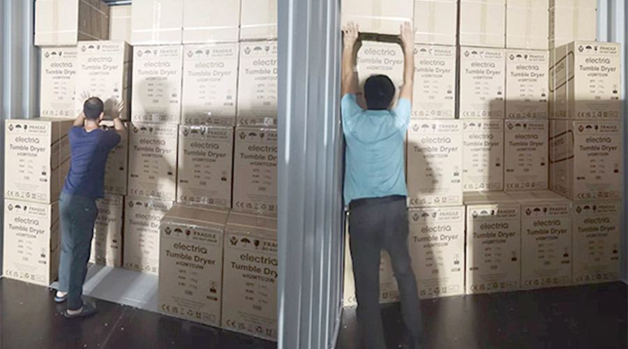 講效率！快速完成英國客戶Electriq衣物烘干機裝柜出貨任務(wù)