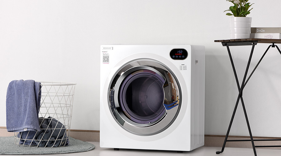 自然晾曬過的衣物灰塵多，家用衣物烘干機烘衣更干凈！