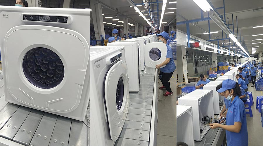 現(xiàn)場圖示！家用干衣機工廠生產(chǎn)線組成