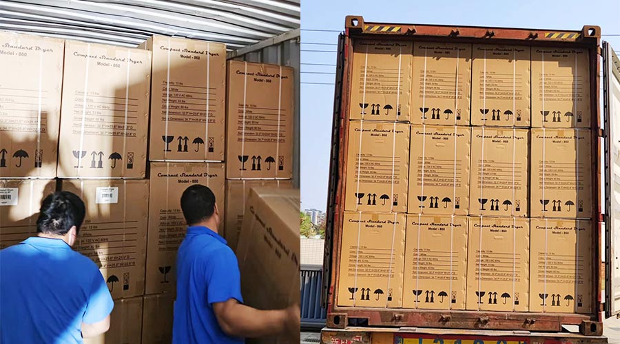 客戶Equator滾筒衣服烘干機快速裝柜完畢  蓄勢待發(fā)！